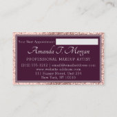 Visite Monogramme Rose de la carte de rendez-vous Marsala (Dos)