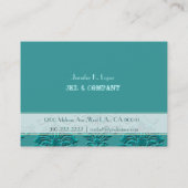 Visite Monogramme, turquoise carte de chubby damassé (Dos)