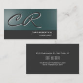 Visite Monogramme Unique Classy Consultant Carte de visit (Devant / Derrière)