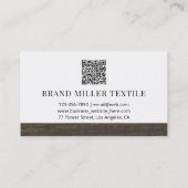 Visite Motif en chêne de bois Monogramme QR Code Carte de (Dos)