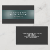 Visite Motif Monogramme gris ardoise foncée Carte de visi (Devant / Derrière)