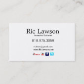 Visite Musicien acoustique de guitariste - carte (Dos)