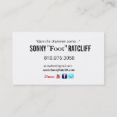 Visite Musicien de batteur pour la carte d'industrie (Dos)