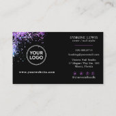 Visite Nail Tech Bold Holographic Your Logo Carte de visi (Dos)
