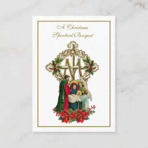 Visite Nativité de Noël Bouquet spirituel Carte Sainte