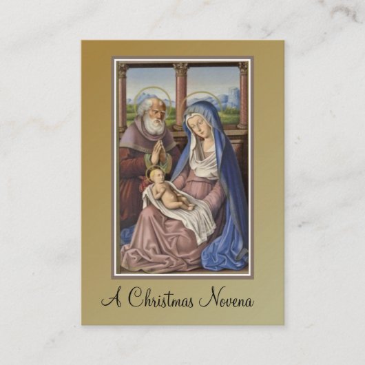 Visite Nativité de Noël Novena Jesus Mary Carte Sainte (Devant)