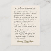 Visite Nativité de Noël Novena Jesus Mary Carte Sainte (Dos)