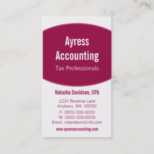Visite Nettoyer les courbes Carte de visite, rose foncé