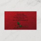 Visite Noir avec Roses Rouges initiales H Goth Carte de v (Dos)