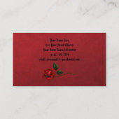 Visite Noir avec Roses Rouges Initiales Un Carte de visit (Dos)