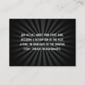 Visite Noir + Billet blanc d'événement, taille de carte (Dos)