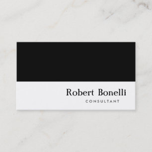 Visite Noir Blanc Plain Moderne Consultant Carte de visit