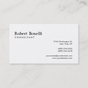 Visite Noir Blanc Plain Moderne Consultant Carte de visit