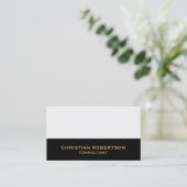 Visite Noir Blanc Plain Moderne Consultant Carte de visit (Debout devant)