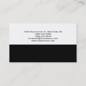 Visite Noir Blanc Plain Moderne Consultant Carte de visit (Dos)