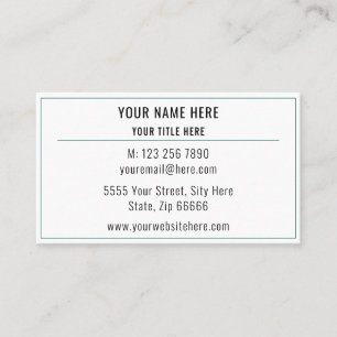 Visite Noir Blanc Simple Personnalisé Votre Carte de visi