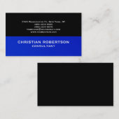 Visite Noir Bleu Plaine Moderne Consultant Carte de visit (Devant / Derrière)