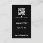 Visite Noir de la meilleure qualité de damassé et carte (Dos)