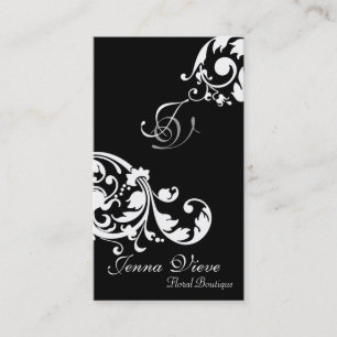 Visite Noir et blanc de monogramme de carte d'entreprise