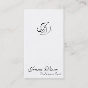 Visite Noir et blanc de monogramme de carte d'entreprise