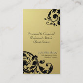 Visite Noir et or de monogramme de carte d'entreprise (Dos)