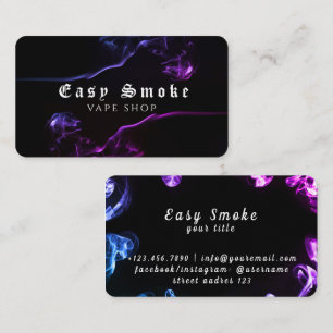 Visite Noir foncé violet fumée Vape Boutique Carte de vis