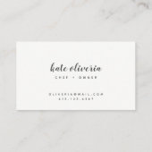 Visite Noir minimum + calligraphie blanche | CARTE DE VIS (Dos)