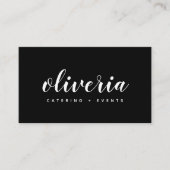 Visite Noir minimum + calligraphie blanche | CARTE DE VIS (Devant)