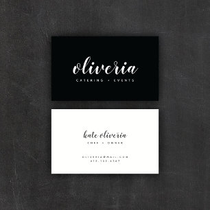 Visite Noir minimum + calligraphie blanche CARTE DE VIS