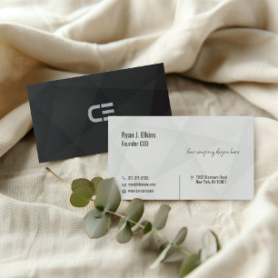 Visite Noir moderne minimaliste Fondateur et Carte de vis