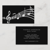 Visite Notes musicales minimales simples | CARTE DE VISIT (Devant / Derrière)