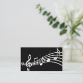 Visite Notes musicales minimales simples | CARTE DE VISIT (Debout devant)