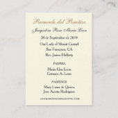 Visite Notre-Dame de Guadalupe Baptême Espagnol Carte Sai (Dos)