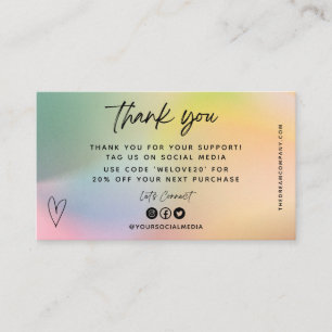 Visite Olive Heart Media Insert Merci Mini Carte de visit