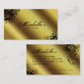 Visite Or floral élégant 2 de spa de salon de carte de (Devant / Derrière)