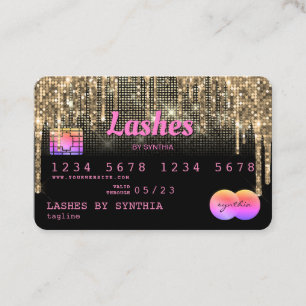 Visite or gouttes carte de crédit style lashes maquillage