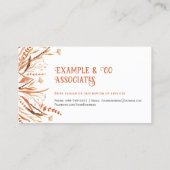 Visite Orange Fleurs sauvages sans logo - Carte de rendez (Dos)