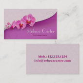 Visite Orchidée professionnelle de pourpre de carte de (Devant / Derrière)
