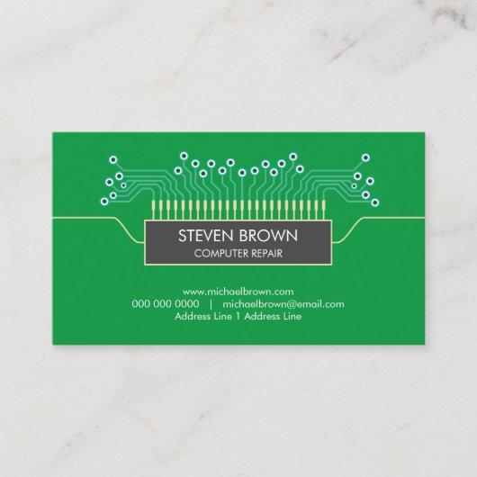 Visite Ordinateur Vert Science Carte de Circuit Codage (Devant)