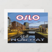 Visite... Oslo, Norvège - carte postale (Devant / Derrière)