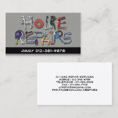 Visite Outils Alphabet Accueil Réparations Carte de visit (Devant / Derrière)