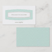 Visite panneau à menthe à motif de chevron clair carte de (Devant / Derrière)