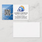 Visite Panneau solaire Accueil Logo moderne | Carte de vi (Devant / Derrière)