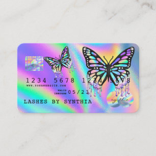Visite Papillon Holographe Style moderne de carte de créd