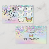 Visite papillon pastel carte de fidélité (Devant / Derrière)