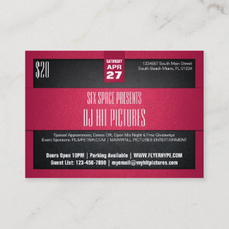 Visite Paquet rouge dur de carte de promo d'événement de