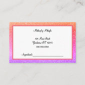 Visite Parties scintillant arc-en-ciel Style Carte de vis (Dos)