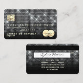 Visite Parties scintillant argent style carte de crédit m (Devant / Derrière)