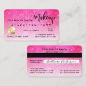 Visite Parties scintillant de carte de crédit Chic Neon R (Devant / Derrière)