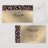 Visite Parties scintillant de salon Leopard Carte de visi (Devant / Derrière)